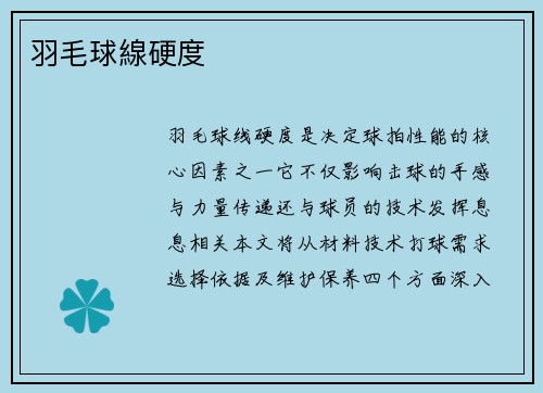 羽毛球線硬度